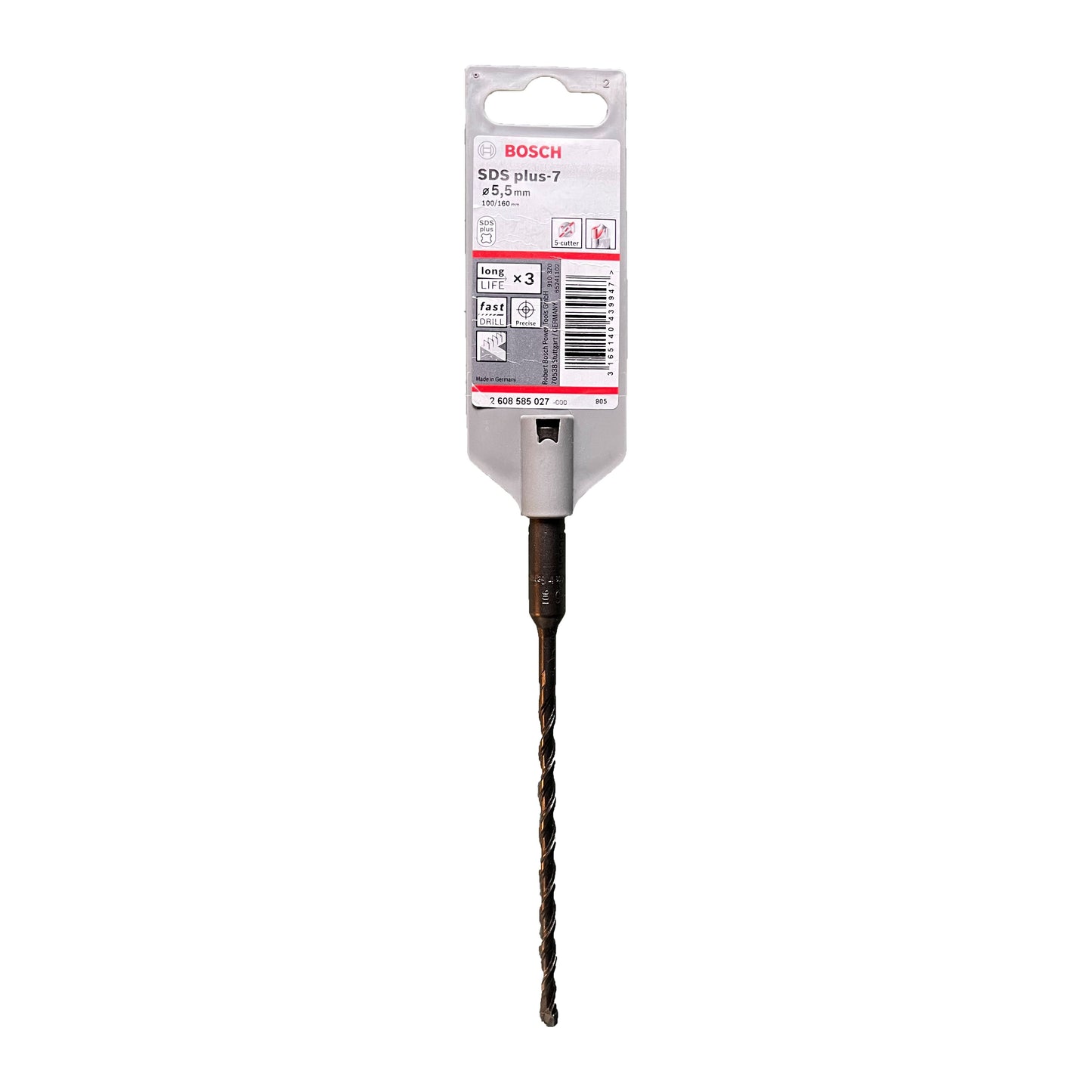 Burghiu pentru gaurire cu percutie Bosch SDS Plus-7, 5,5x100x160mm