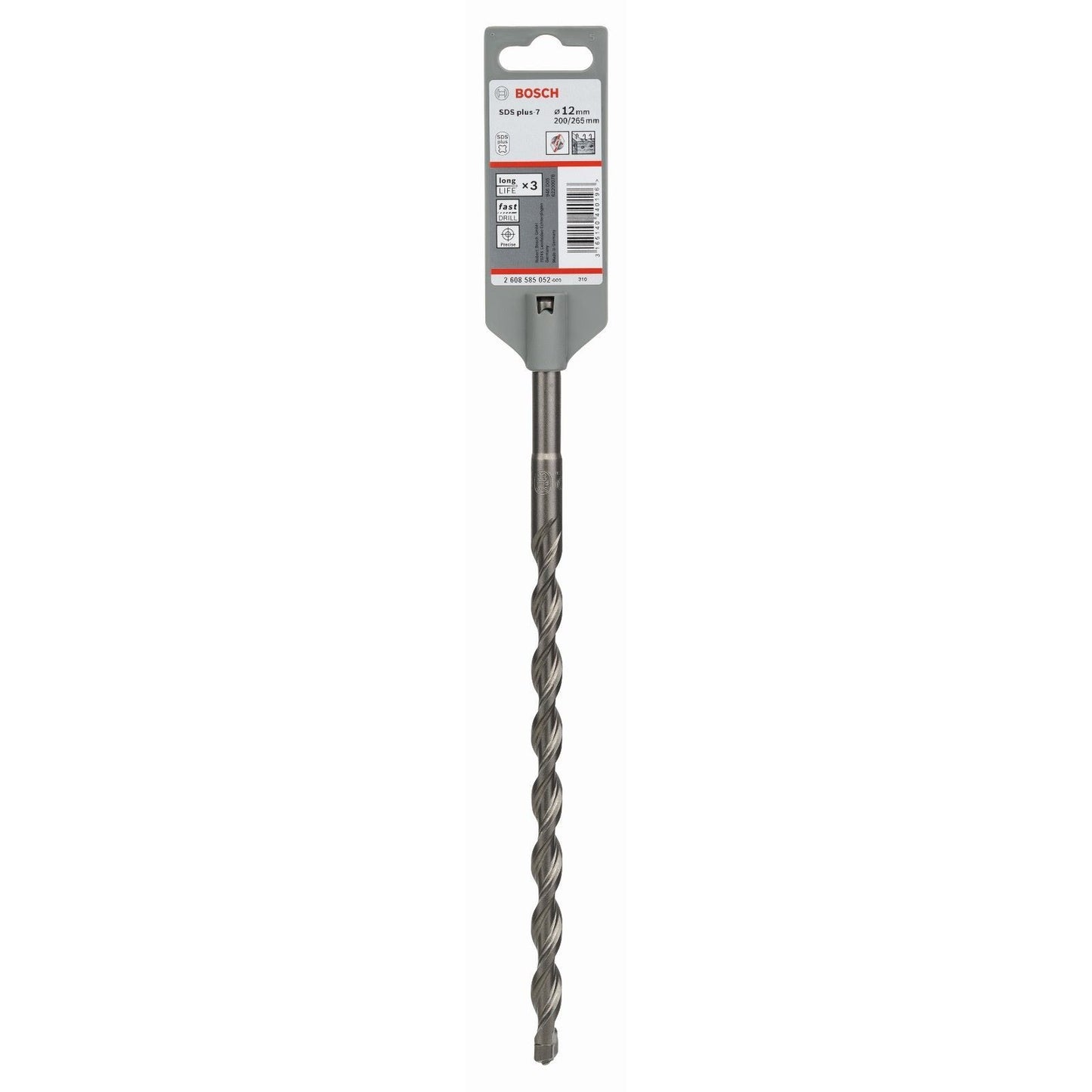 Burghiu pentru gaurire cu percutie Bosch SDS-Plus-7 X5L, 12 X 200 X 265 mm