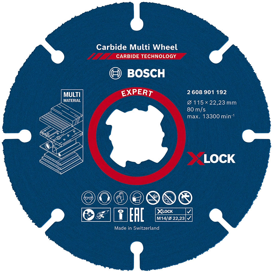 Disc de taiere Bosch Expert Carbide Multi Wheel X-LOCK 2608901192, 115 mm diametru disc