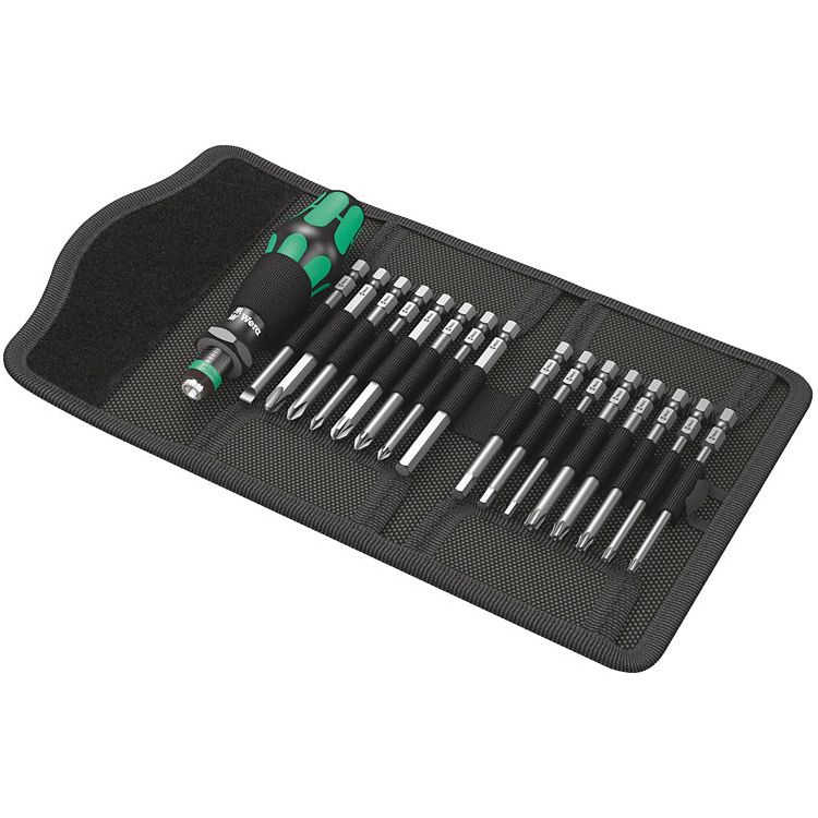 Maner surubelnita 1/4" cu biti lungi, 17 piese, Wera Kraftform Kompakt 60