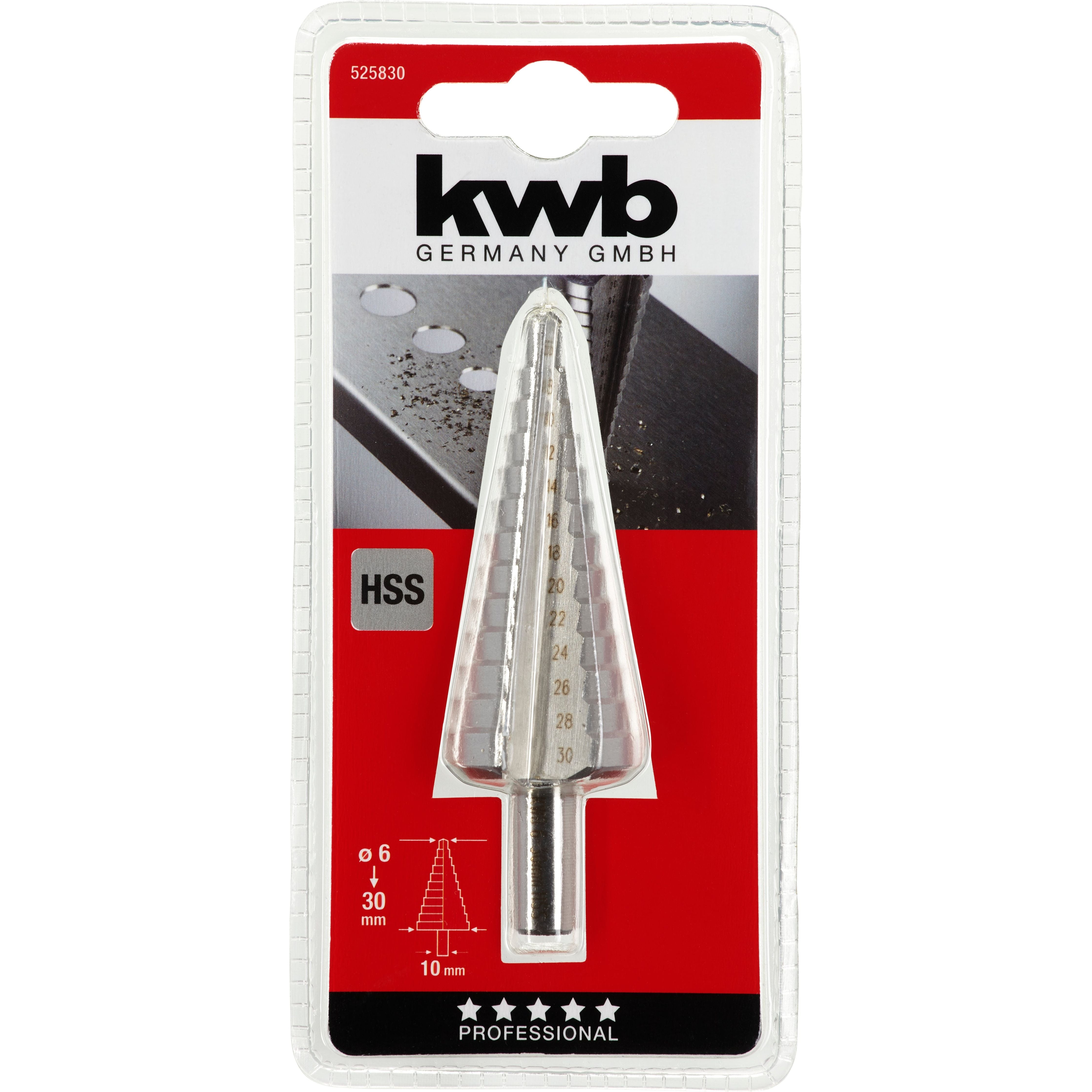 Burghiu in trepte 6-30 mm HSS, Kwb Germay (PROFESSIONAL)