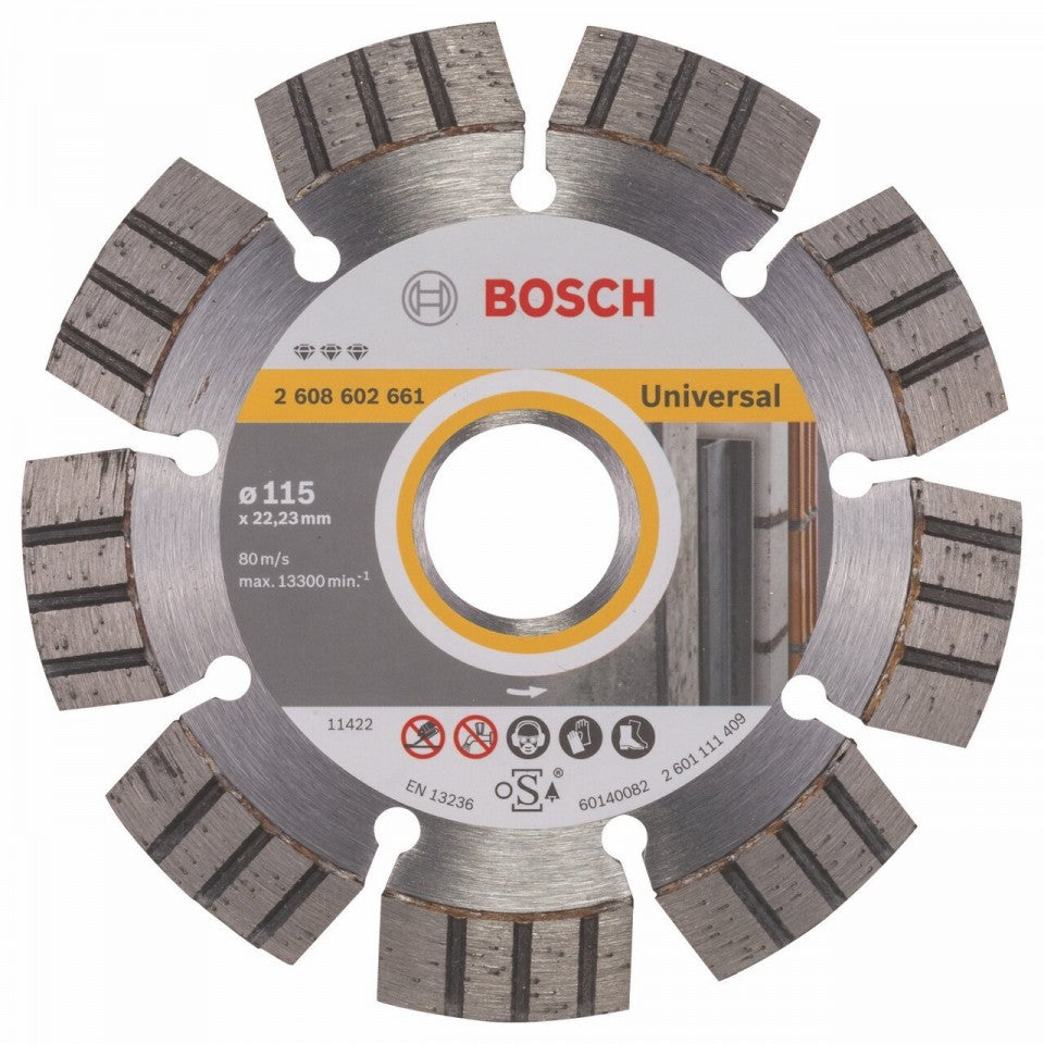 Disc diamantat universal Bosch, Best for Universal + Metal, 115 mm