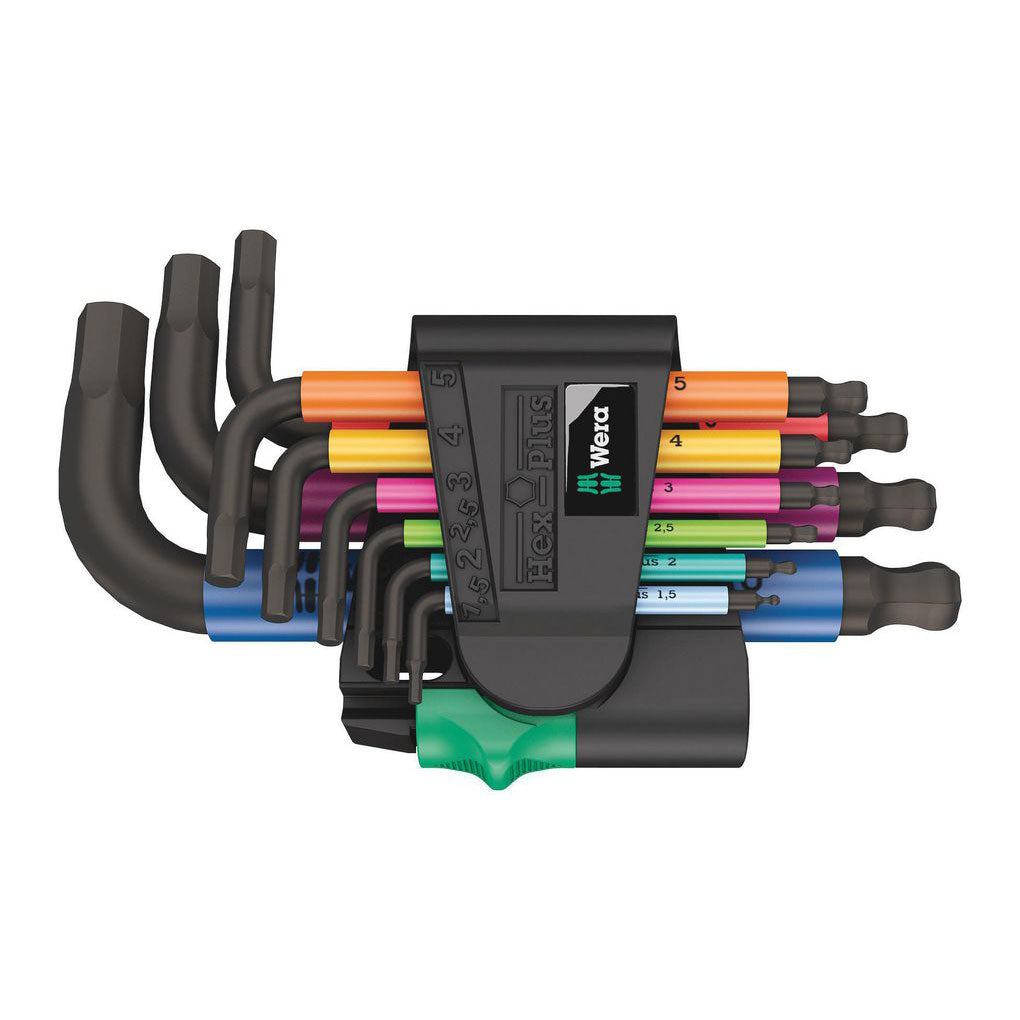 Set chei imbus scurte multicolore cu bila, WERA Hex-Plus, 9 piese