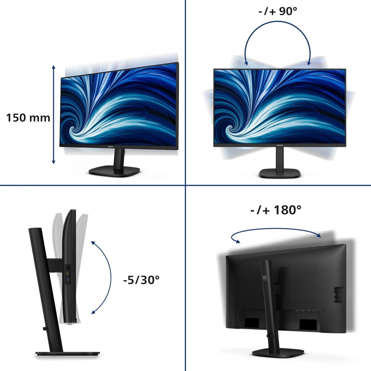 Philips 27B2N3500J/00 monitoare LCD 68,6 cm (27") 2560 x 1440 Pixel 2K Negru