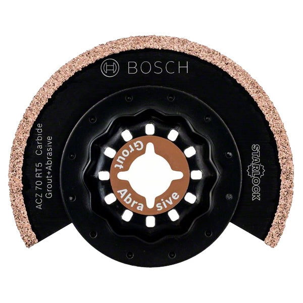 Panza cu carburi metalice Bosch Starlock ACZ 70 RT5 CT Grout and Abrasive pentru fierastrau multicutter, 70mm