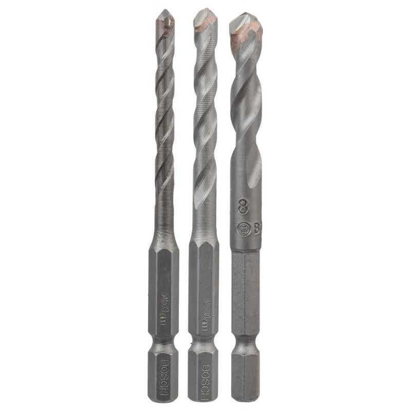 Set 3 burghie pentru ceramica, Hawera Hex-9, prindere tip bit 1/4"
