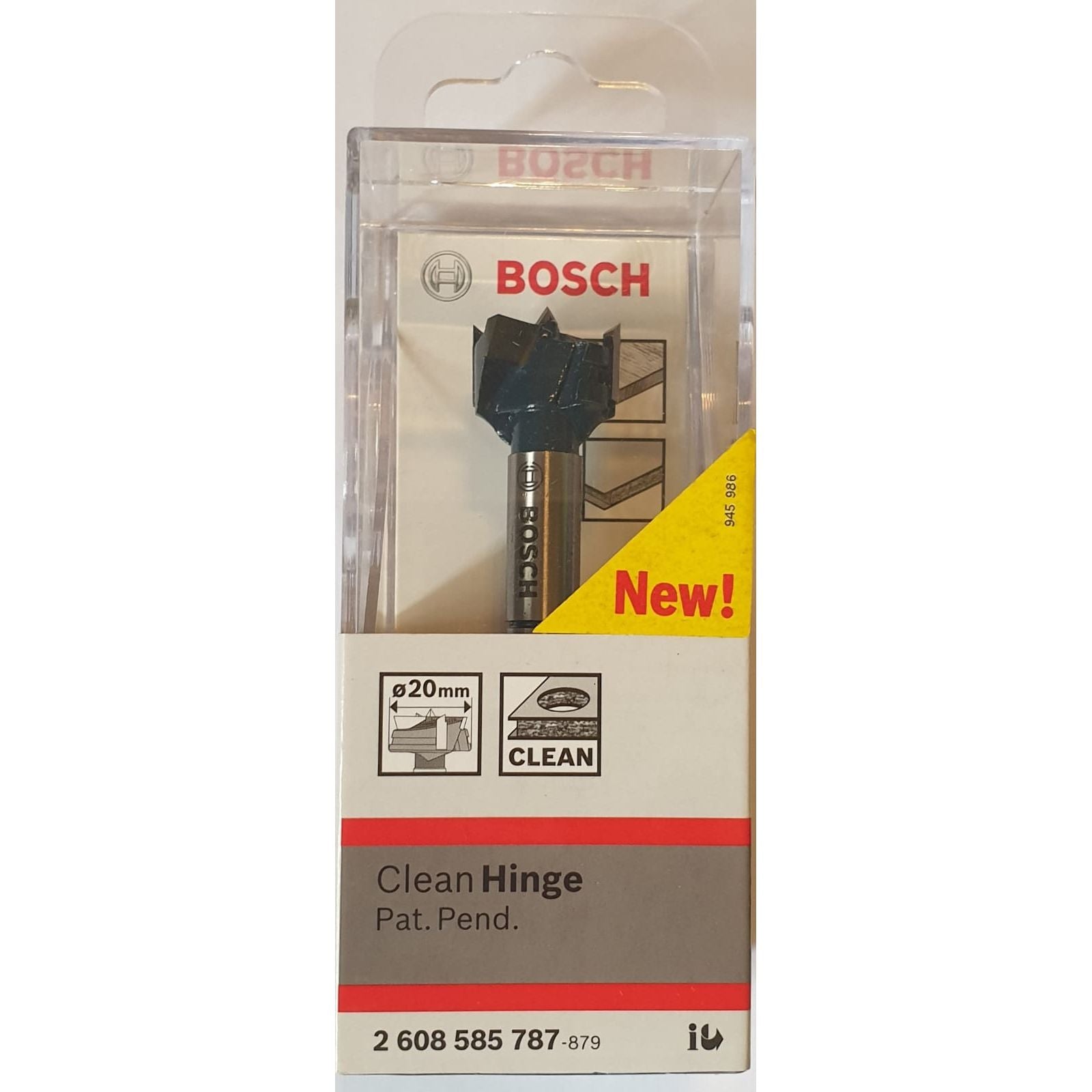 Burghiu balamale Bosch Clean Hinge, 20 mm HM (freza pentru PAL melaminat)