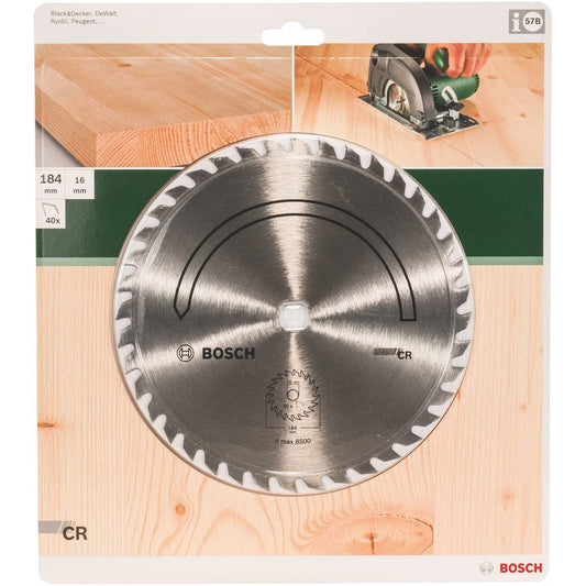 Disc pentru fierastrau circular, Bosch F-Type, 184x2x16mm, 40T, taiere lemn de esenta moale