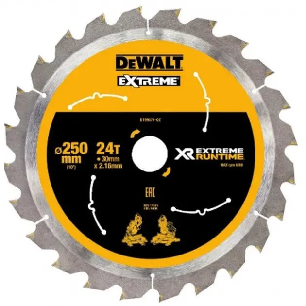 Pânză de fierăstrău pentru lemn, Dewalt DT99571 250x30 mm, 24 dinți