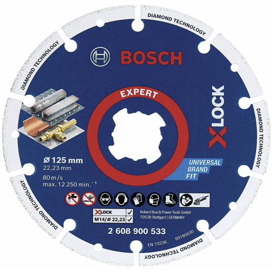 Disc diamantat Bosch Metal Wheel 125mm cu X-LOCK, taiere metal