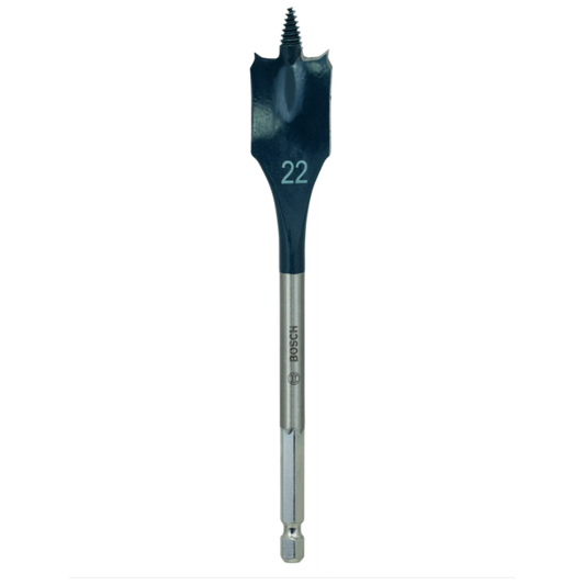 Burghiu plat pentru lemn Bosch Self Cut Speed 22x152mm prindere hexagonala 1/4"