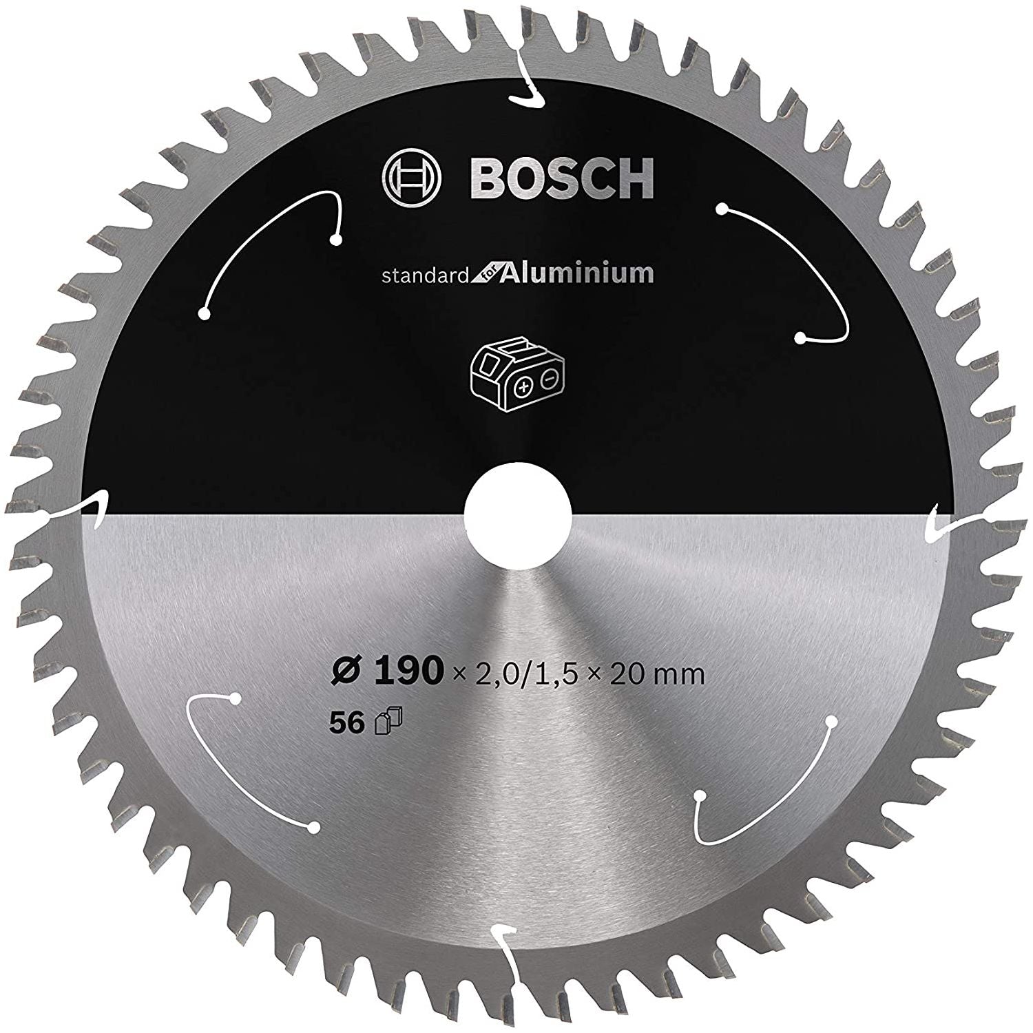 Disc pentru fierastrau circular, Bosch Standard for Aluminium, 190x2.0/1.5x20mm 56T