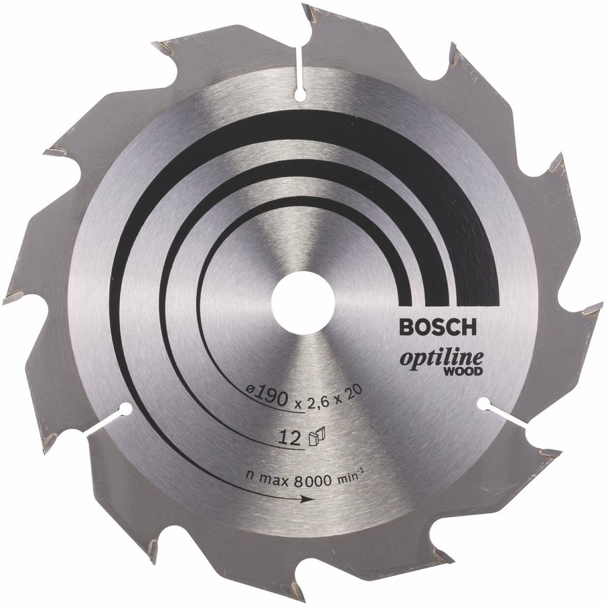 Disc pentru fierastrau circular, Bosch Optiline Wood 190 x 2.6 x 20/16mm, 12T