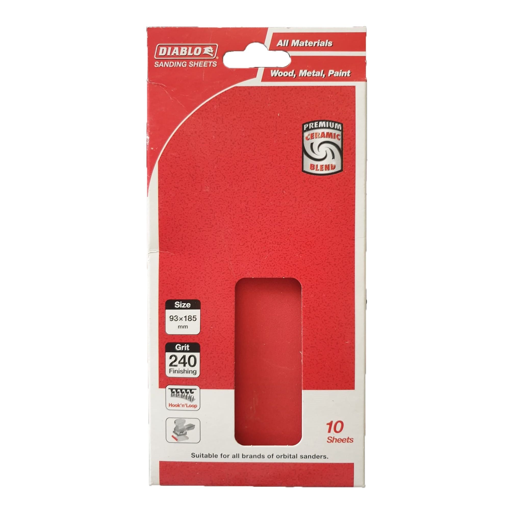 Set 10 foi abrazive cu scai, Diablo All Materials Ceramic Blend, 93x185mm, P240