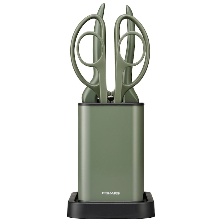 Set de unelte pentru ingrijirea plantelor, Fiskars, 3 piese, taietor, foarfece, foarfece de precizie, verde