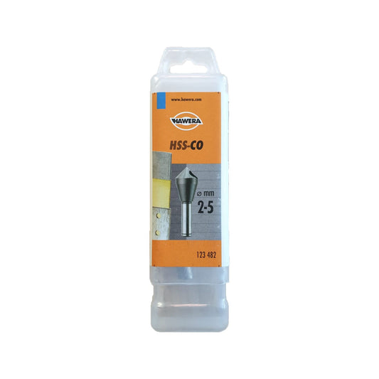 Zencuitor pentru metal, Hawera HSS-Cobalt 90°, 2-5mm, tija 6mm