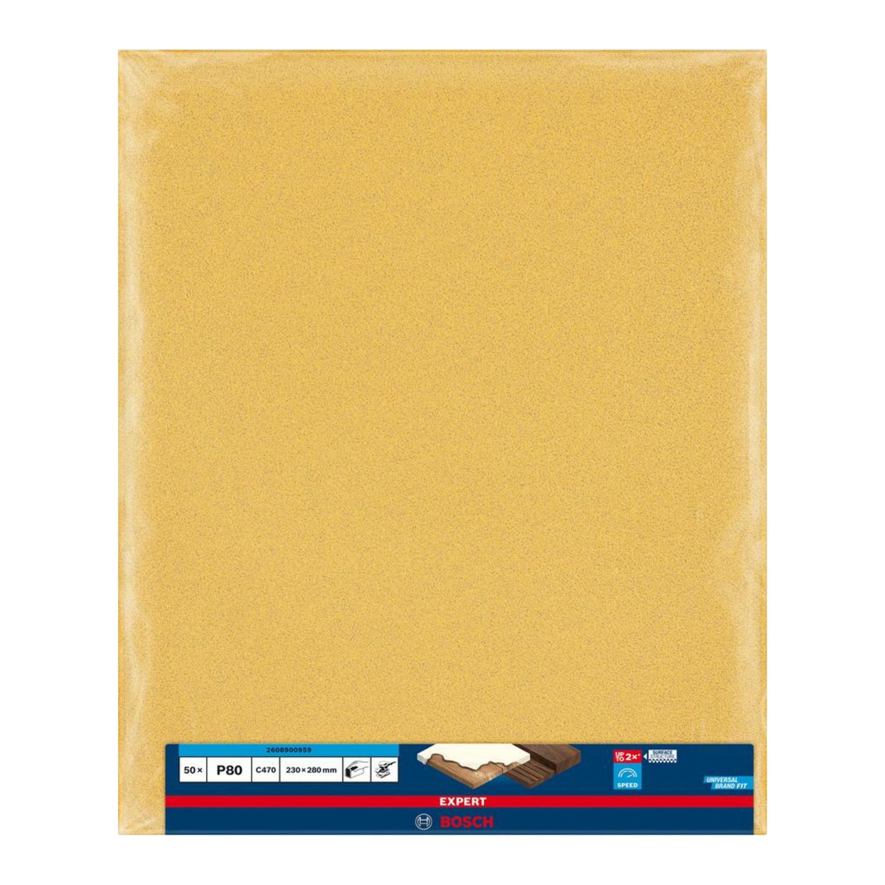 Set 50 foi abrazive Bosch, Expert for Wood and Paint, 230x280mm P80