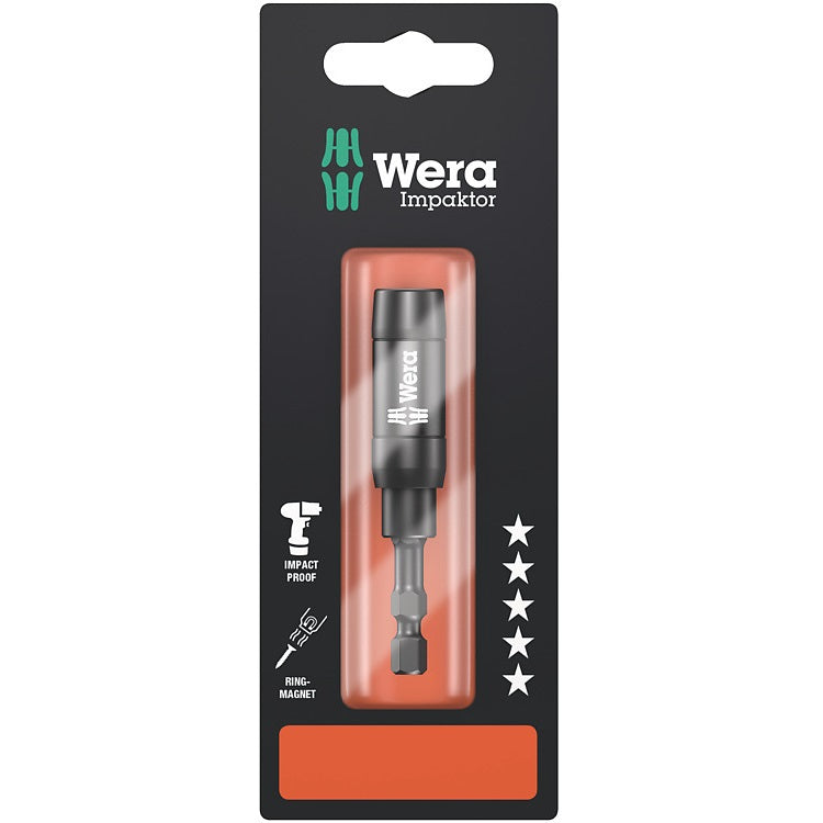 Prelungitor magnetic Impaktor cu inel de retinere, 1/4"x75mm, Wera 897/4 IMP R SB
