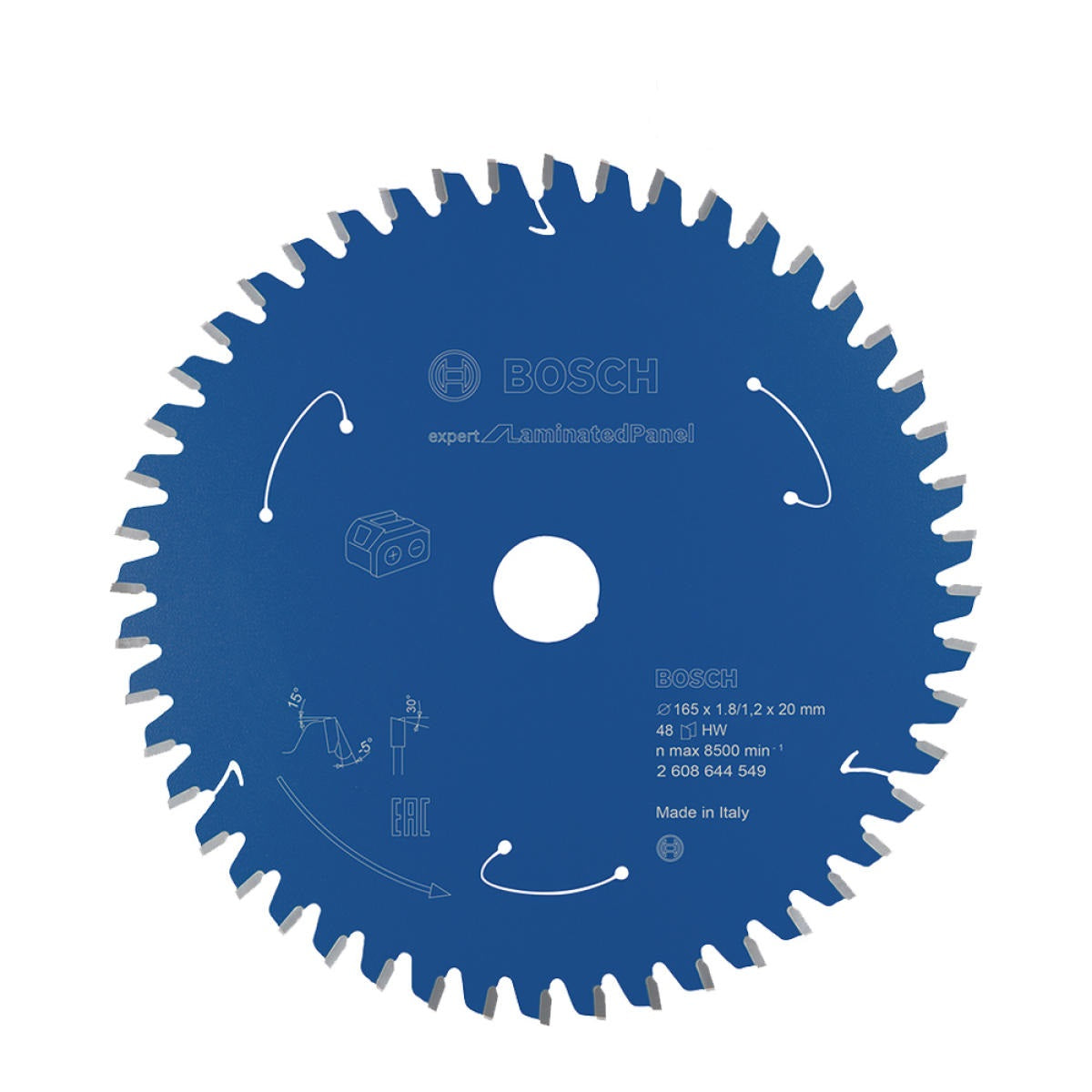 Disc pentru fierastrau circular Bosch, Expert for LaminatedPanel, 165x1,8/1,2x20/16 48T