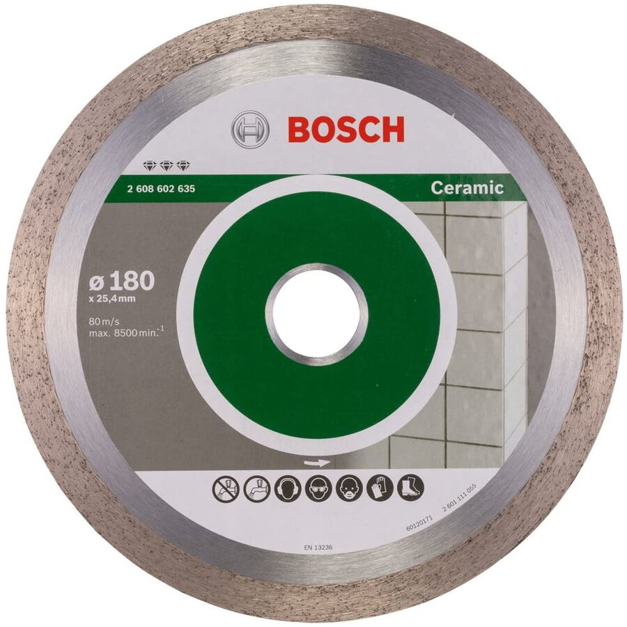 Disc diamantat Bosch pentru gresie, Best for Ceramic, 180 x 25,4 mm