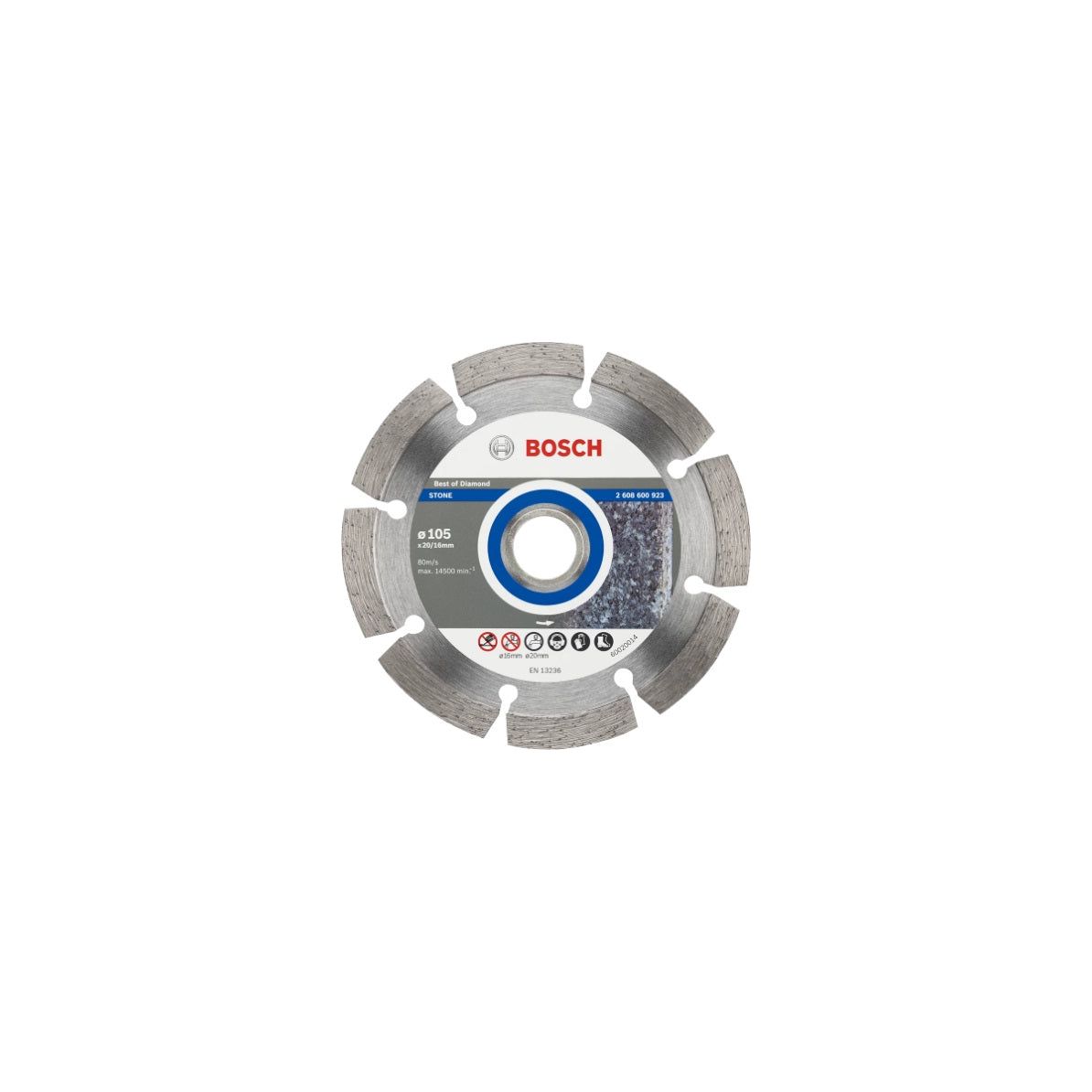 Disc diamantat pentru circular Bosch, Best for Stone, 105 x 20/16 mm