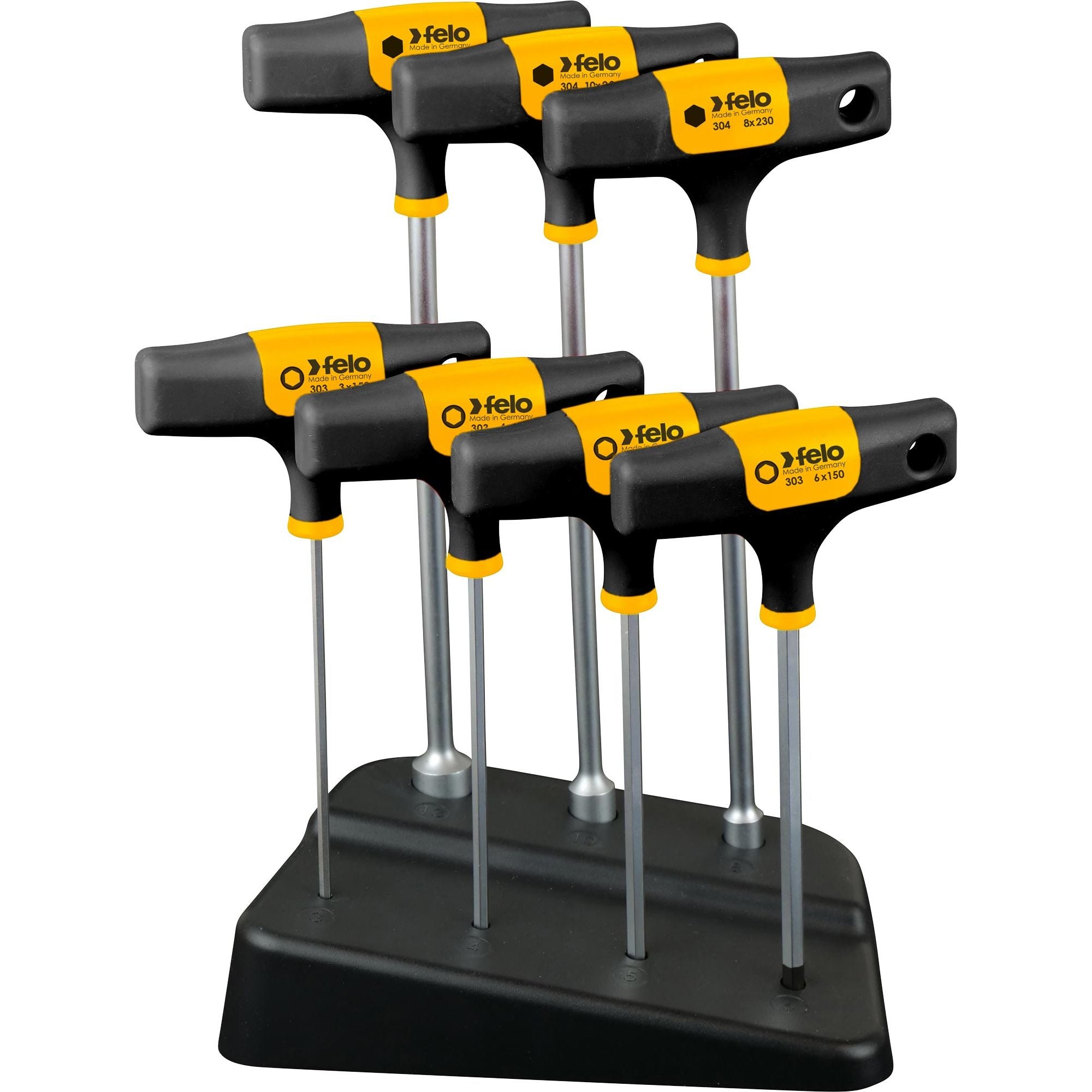 Set surubelnite cu maner T - FELO seria 300, 7 piese, 4x Inbus 303, 3x cheie tubulara 304