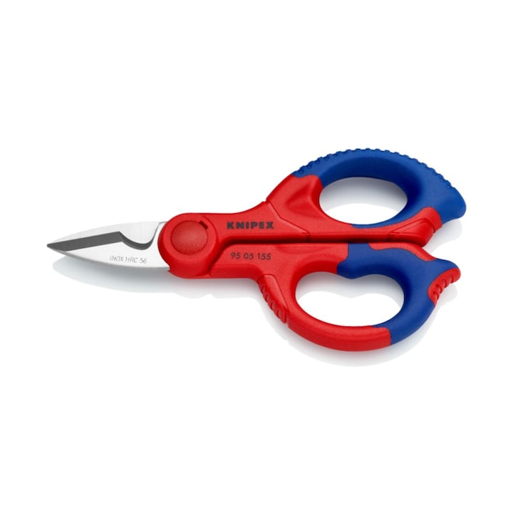 Foarfeca de electrician Knipex, 95 05 155 SB, cu brațe cu manșoane multicomponente, rigidizare cu fibra de sticla
