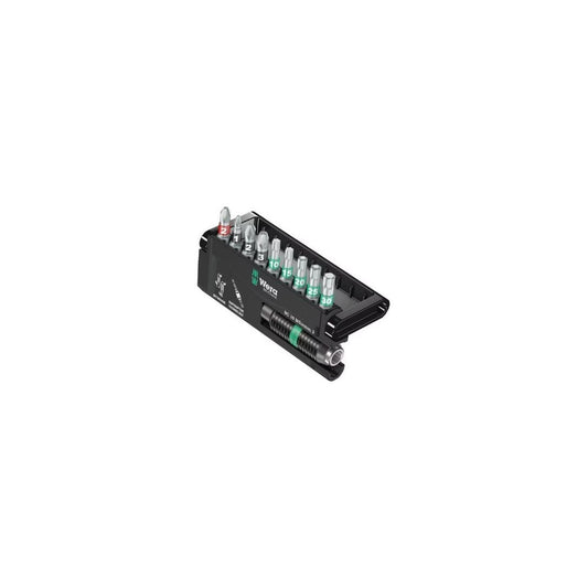 Set biti cu zona de torsiune Wera Rapidaptor, Bit-Check 10 BiTorsion 3, 10 piese cu suport