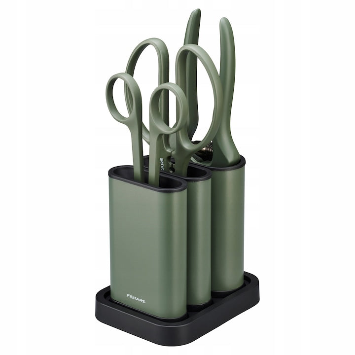 Set de unelte pentru ingrijirea plantelor, Fiskars, 3 piese, taietor, foarfece, foarfece de precizie, verde