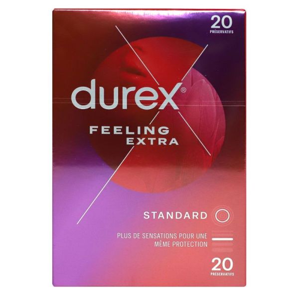 Prezervative standard Feeling Extra 20 extra subțiri, lubrifiate