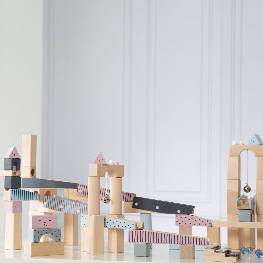 Marble Run, Large Wooden Marble Run, 100-Piece, Marble Track, Motor Skills Toy Variable Assembly