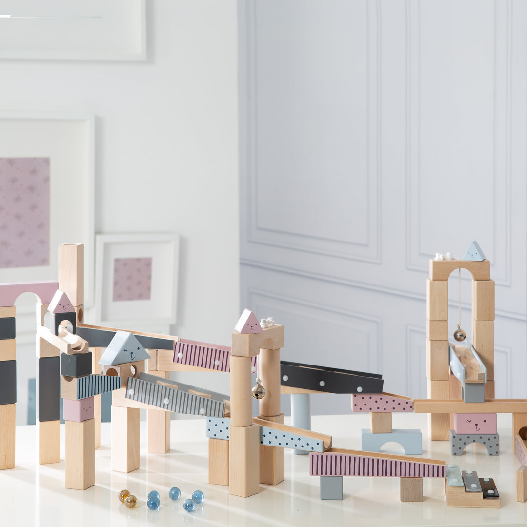 Marble Run, Large Wooden Marble Run, 100-Piece, Marble Track, Motor Skills Toy Variable Assembly