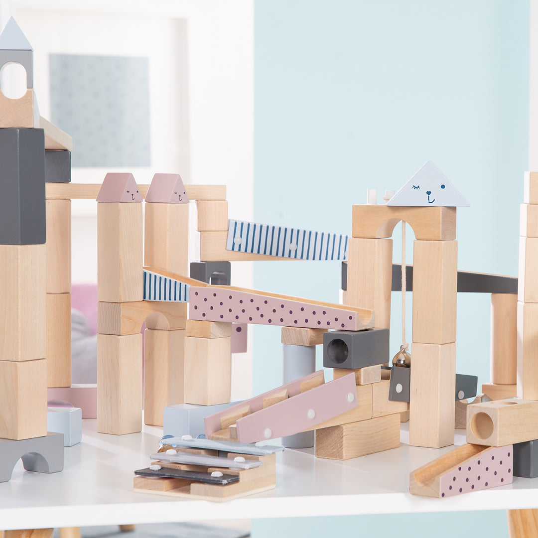 Marble Run, Large Wooden Marble Run, 100-Piece, Marble Track, Motor Skills Toy Variable Assembly