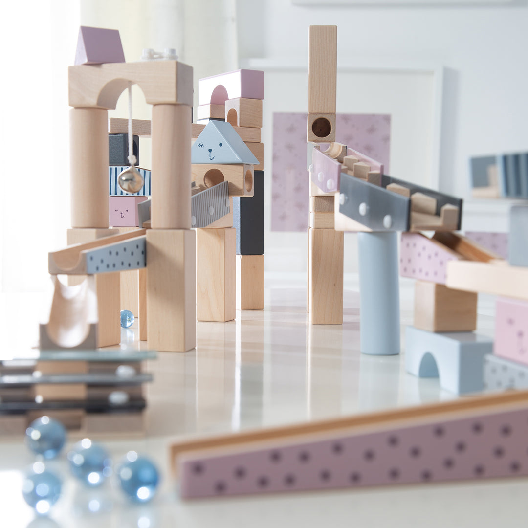 Marble Run, Large Wooden Marble Run, 100-Piece, Marble Track, Motor Skills Toy Variable Assembly