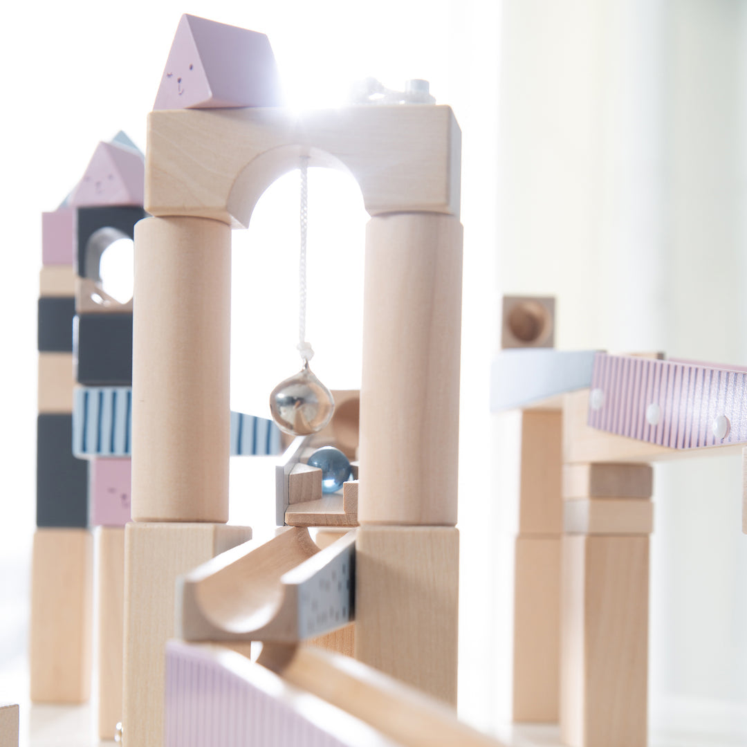 Marble Run, Large Wooden Marble Run, 100-Piece, Marble Track, Motor Skills Toy Variable Assembly
