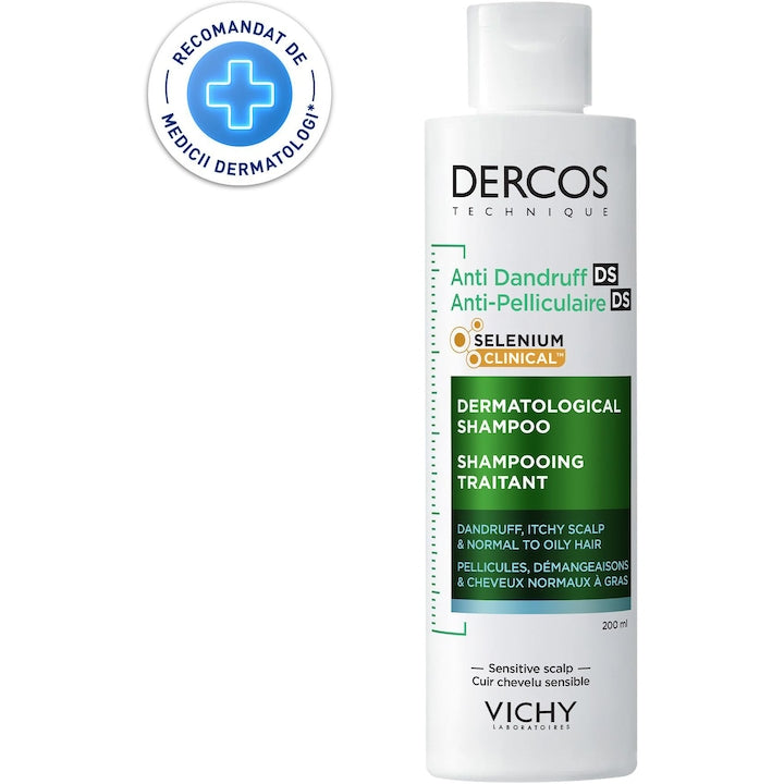 Sampon anti-matreata Vichy Dercos pentru par normal/gras, 200 ml