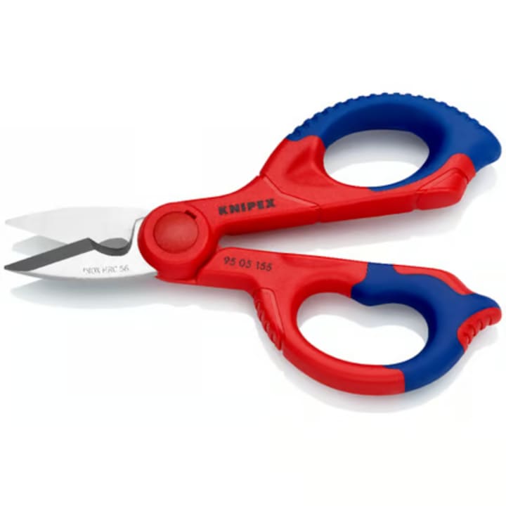 Foarfeca de electrician Knipex, 95 05 155 SB, cu brațe cu manșoane multicomponente, rigidizare cu fibra de sticla