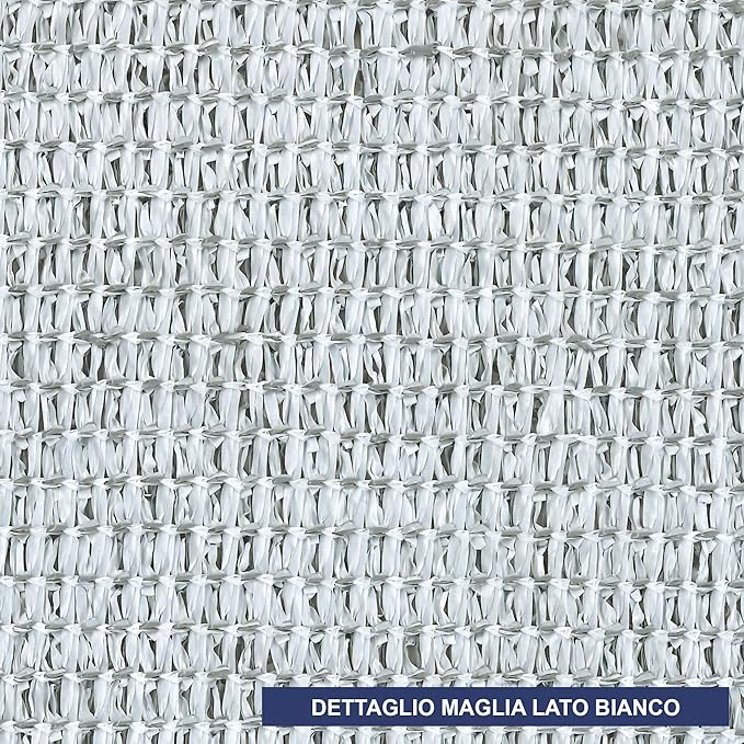 Plasă dublă față-verso TENAX Soleado Duo, alb/gri, 1,50 x 5 m