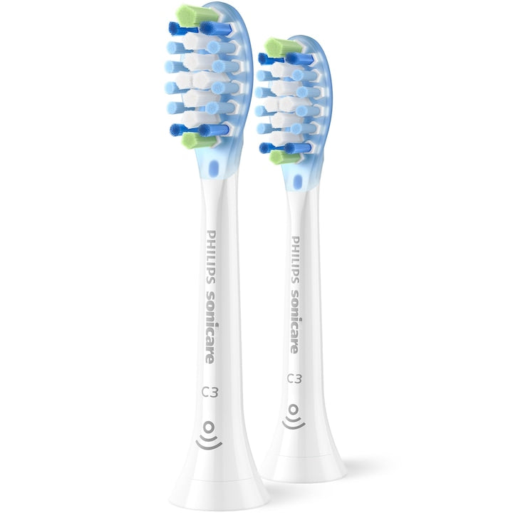 Rezerve Philips Sonicare Plaque Defence HX9042/87, pachet de 2 capete de periere, Standard, click-on, sincronizarea modurilor BrushSync, Alb