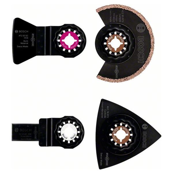 Set 4 panze pentru fierastrau multicutter, Bosch HOBBY prindere Starlock, pentru placi ceramice