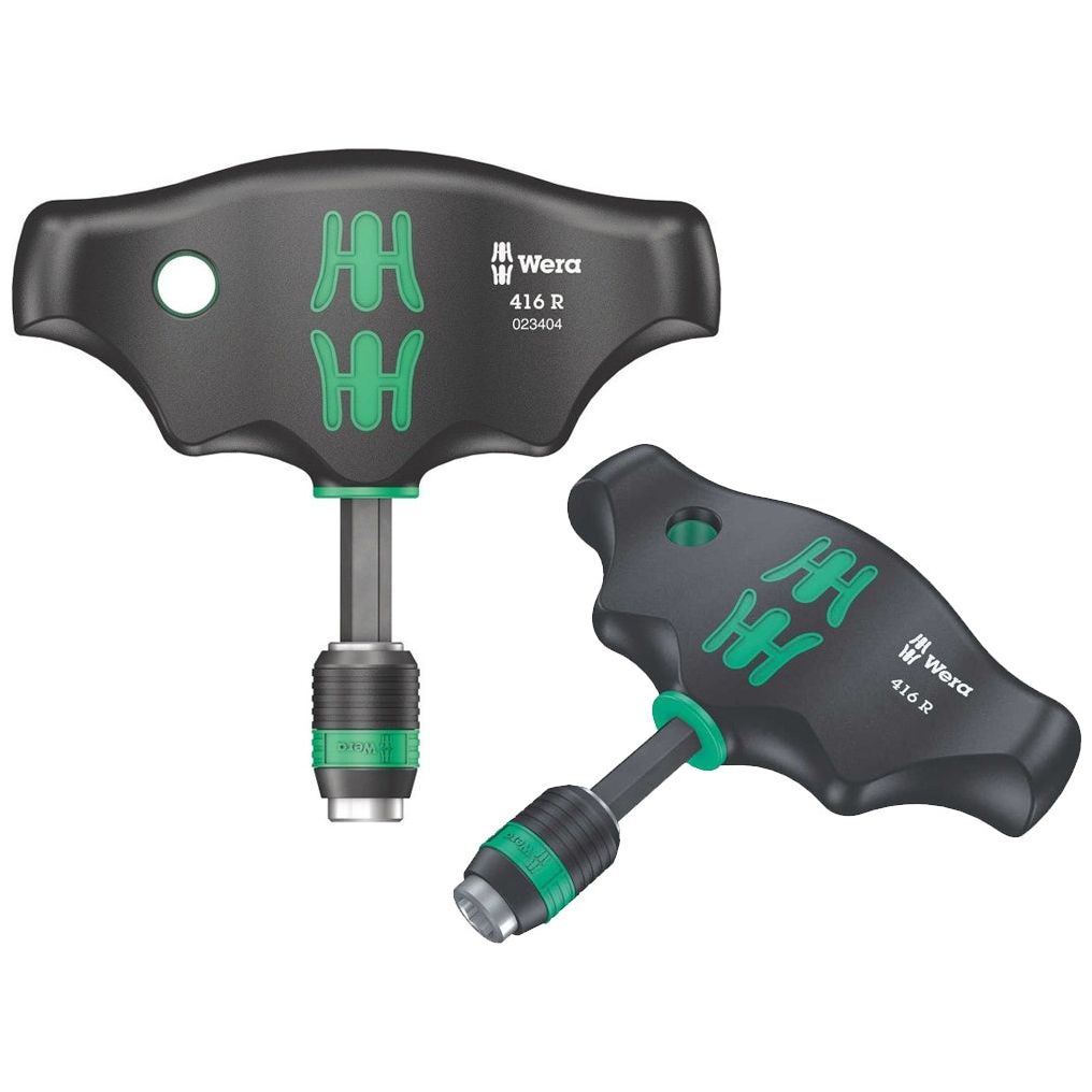 Maner de fixare biti si mandrina rapida, Wera, 45 mm, 1/4", Negru/Verde