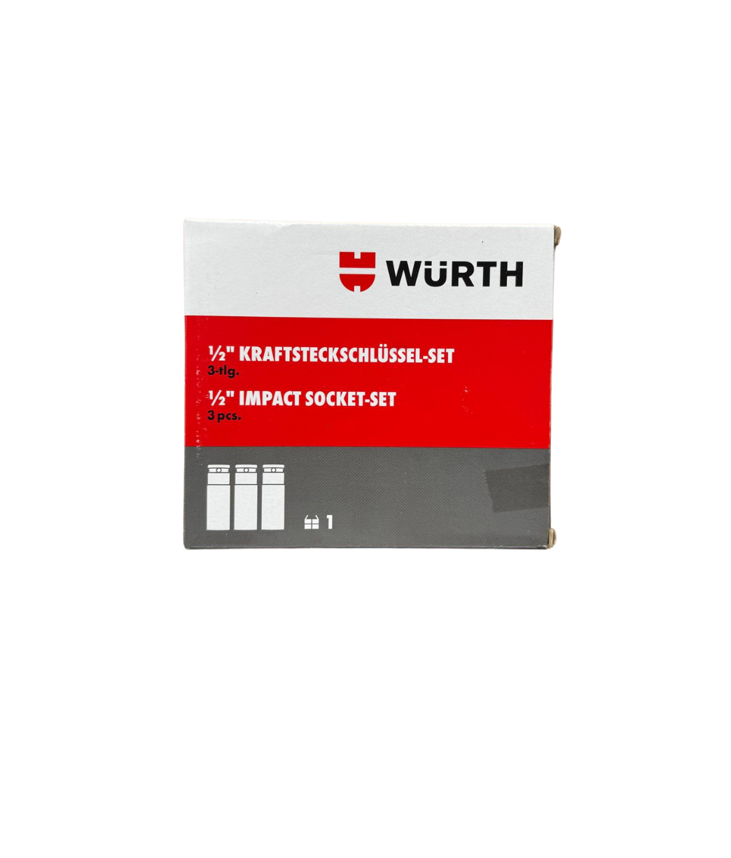 Set 3 chei tubulare de impact WURTH, prindere 1/2'' - 17mm, 19mm, 21mm