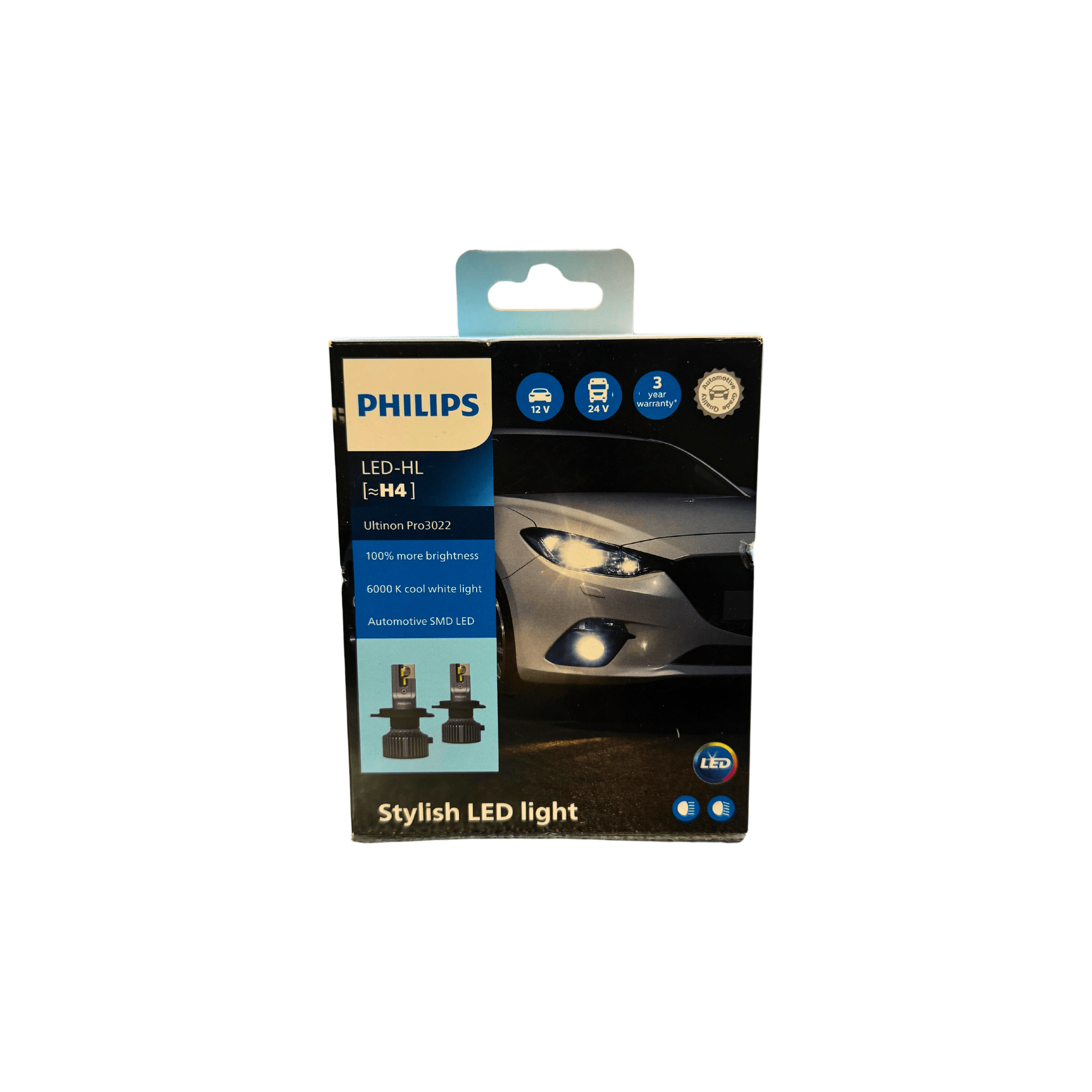 Set 2 leduri auto Philips LED - HL H4, 20 W, 6000 K, 12 / 24 V
