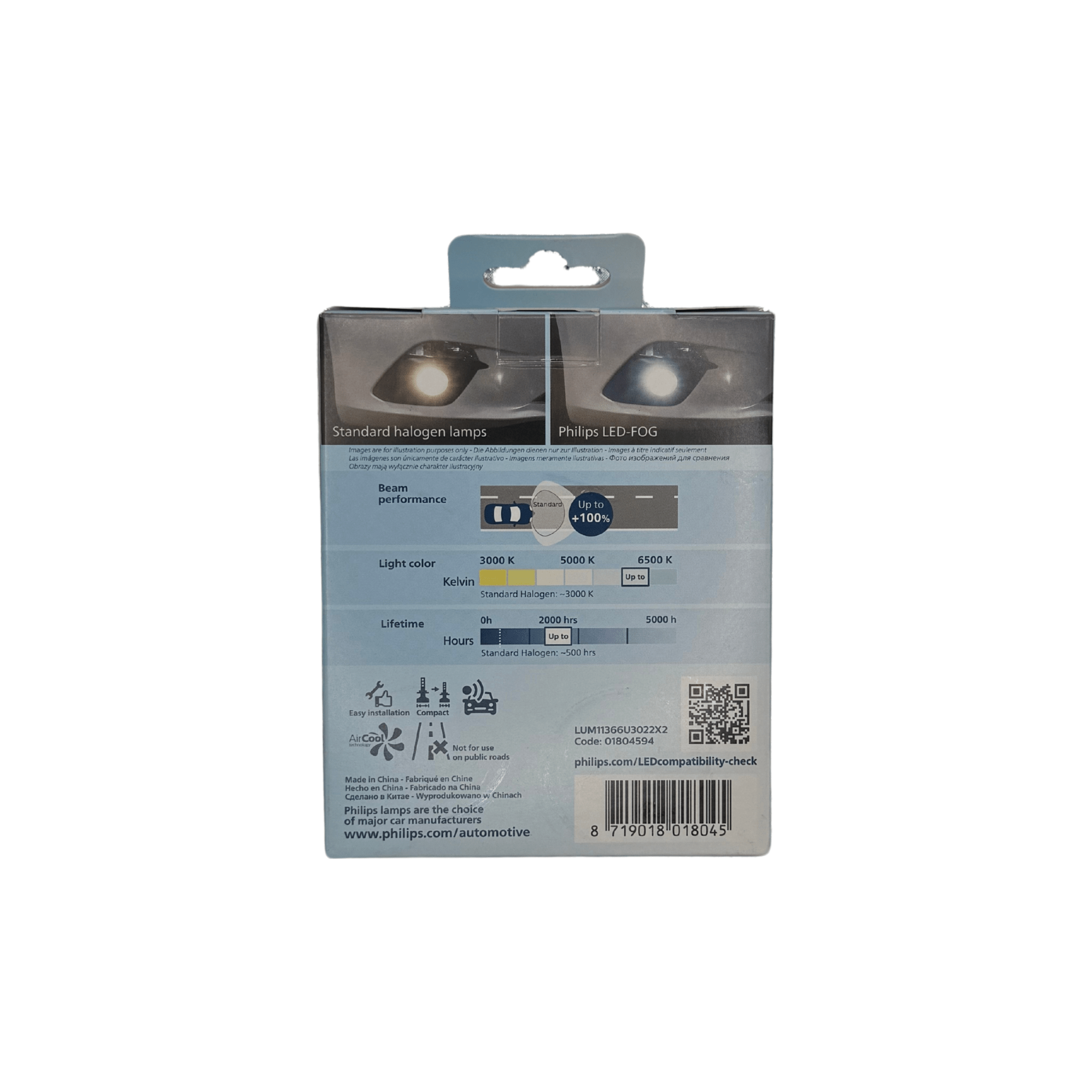 Set 2 leduri auto Philips LED - HL H4, 20 W, 6000 K, 12 / 24 V