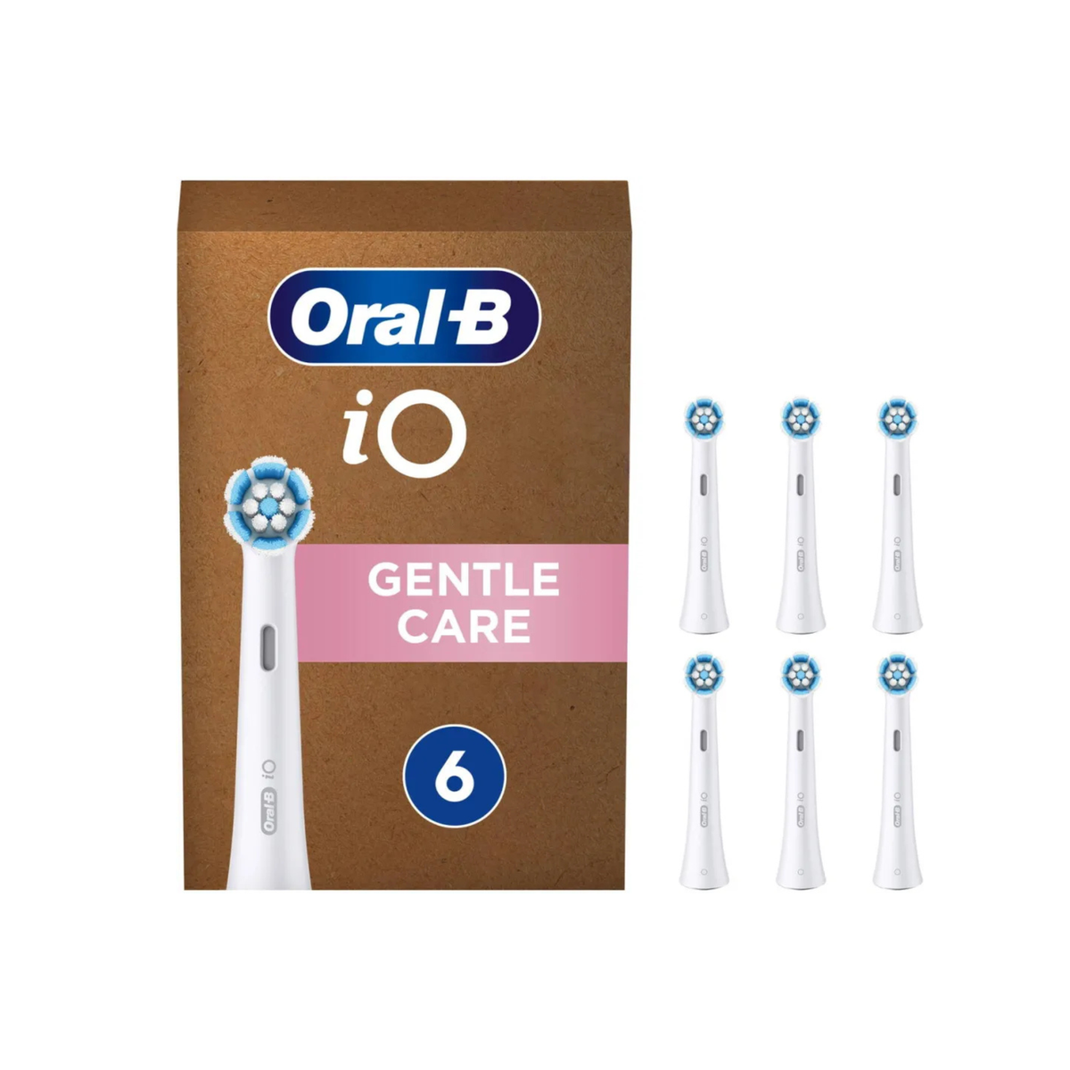 Rezerve periuta de dinti electrica Oral-B iO Gentle Care, compatibile doar cu seria iO, 6 buc, Alb