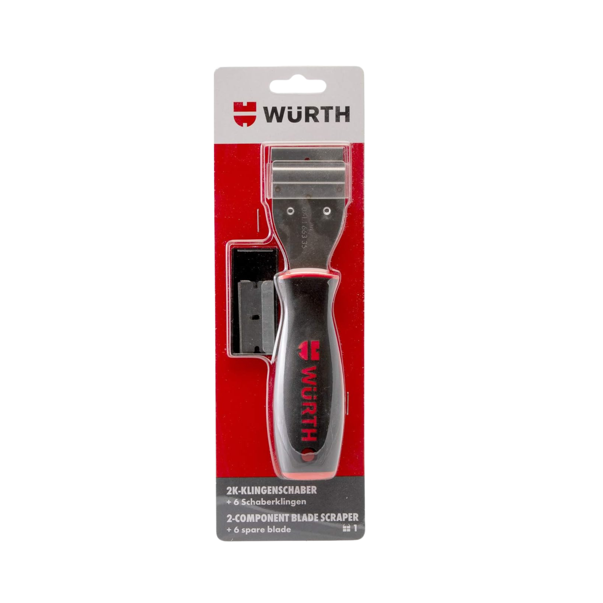 Racleta de mana Wurth 071466335 cu maner antiderapant, 6 lame