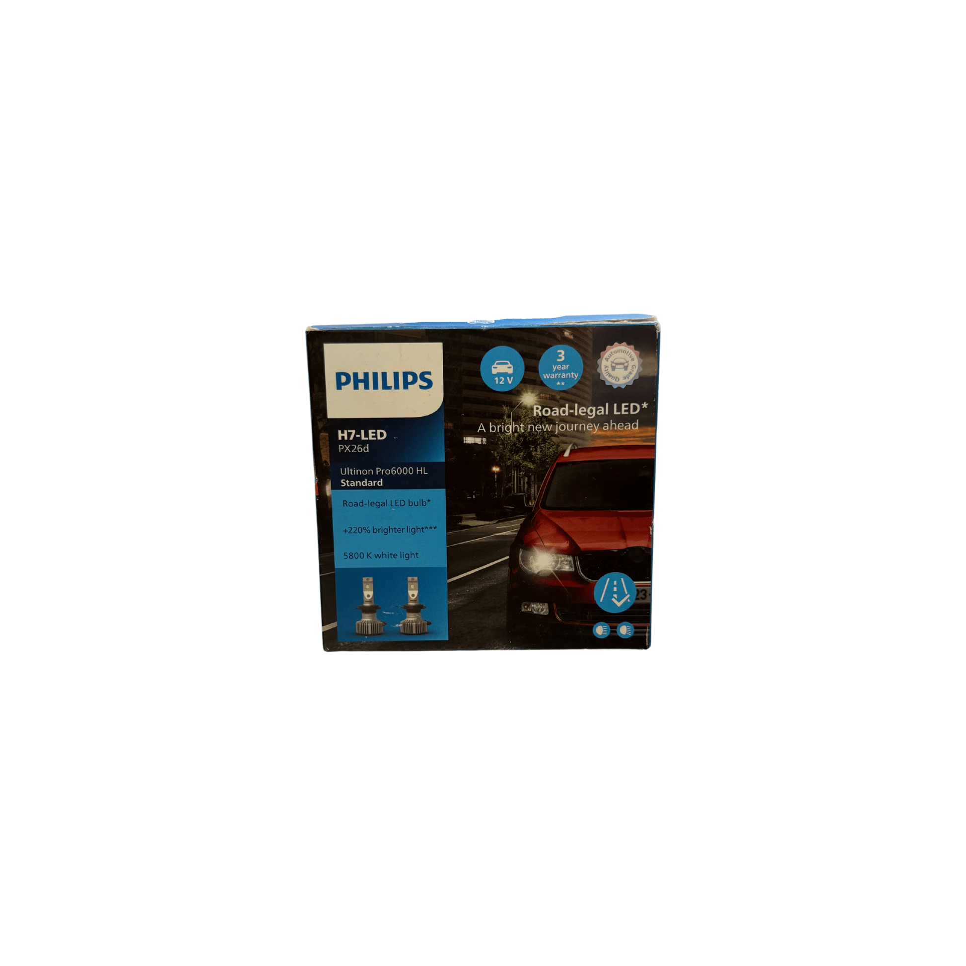 Set 2 leduri auto Philips H7 - LED, Ultinon Pro600 HL, 16 W, 5800 K, 12V