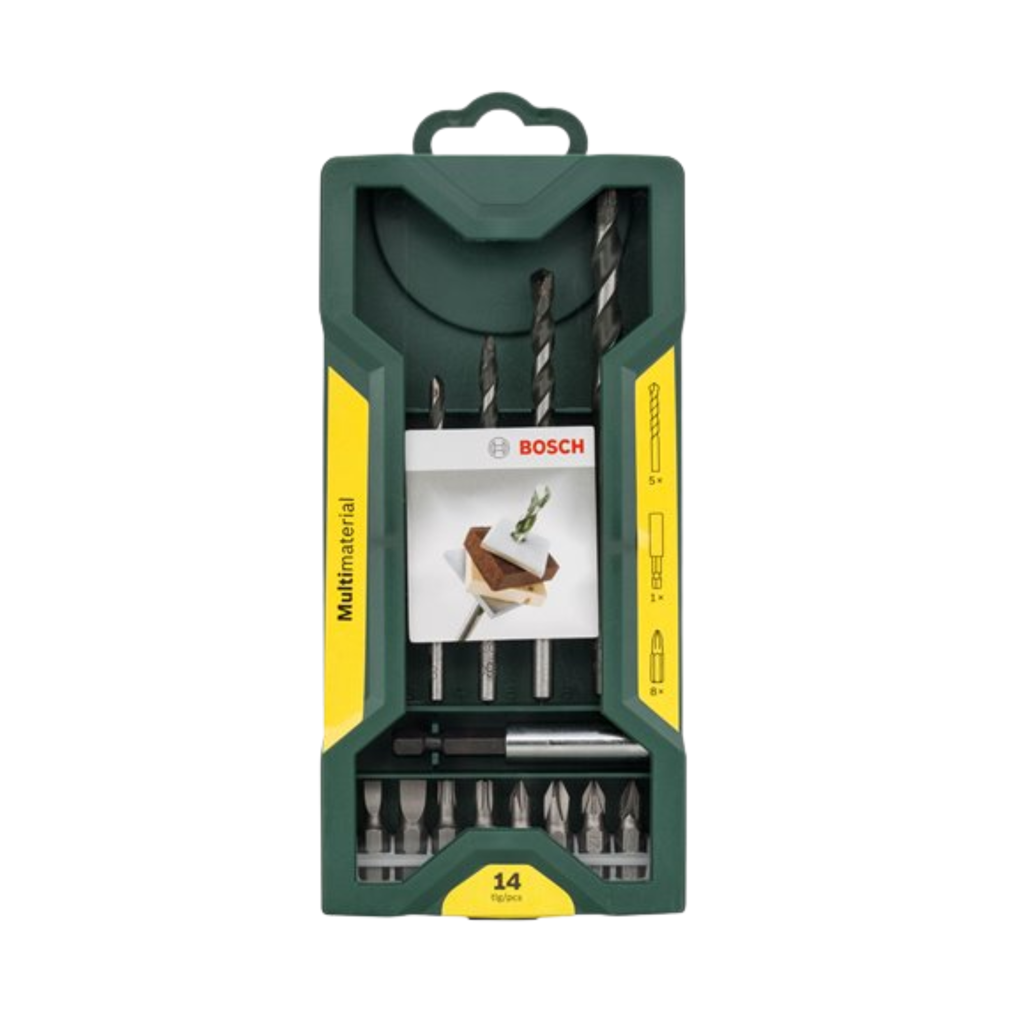 Set 14 accesorii Bosch X-Line, biti, adaptor, burghie lemn, zidarie, metal si beton