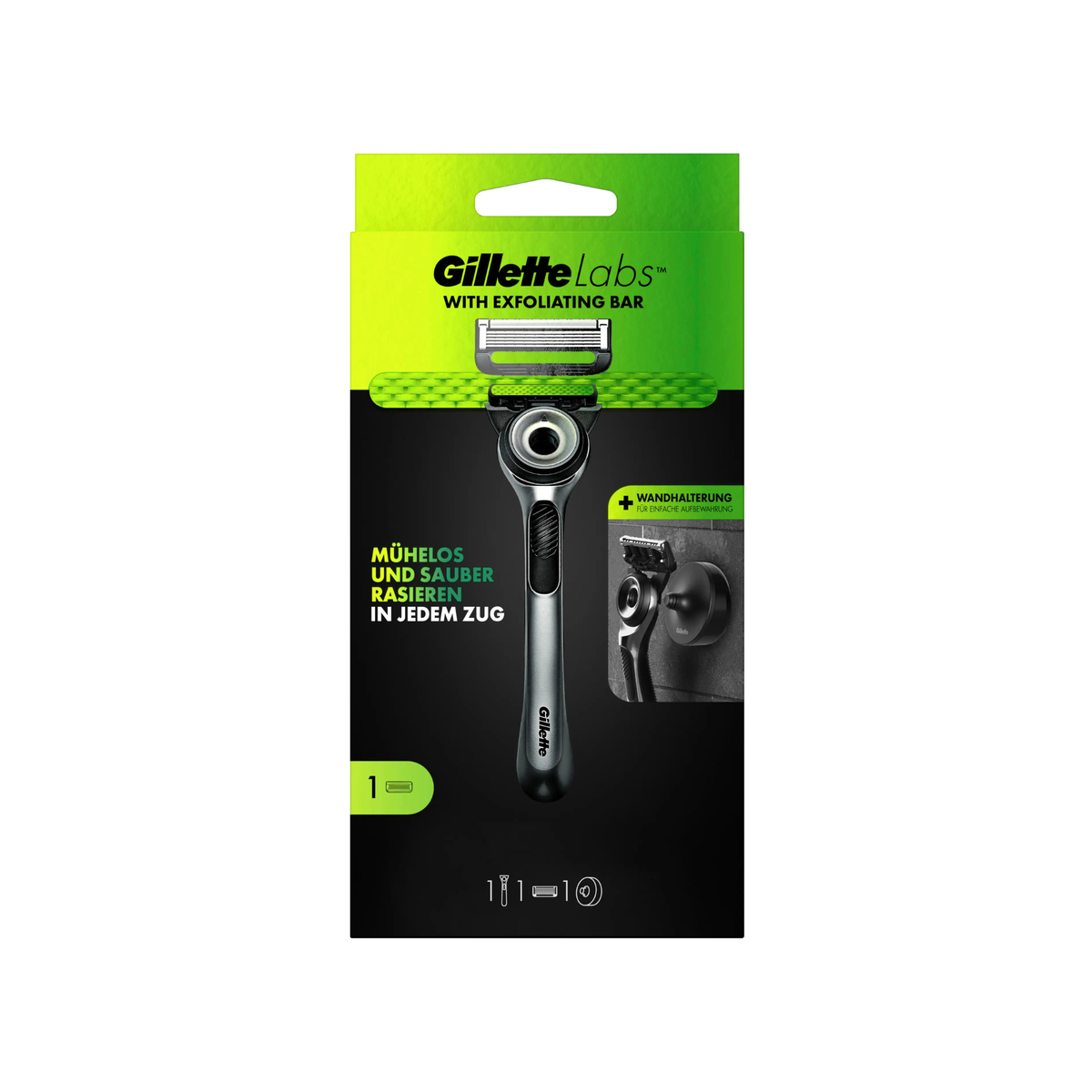 Aparat de ras Gillette Labs, 1 rezervă, include suport magnetic
