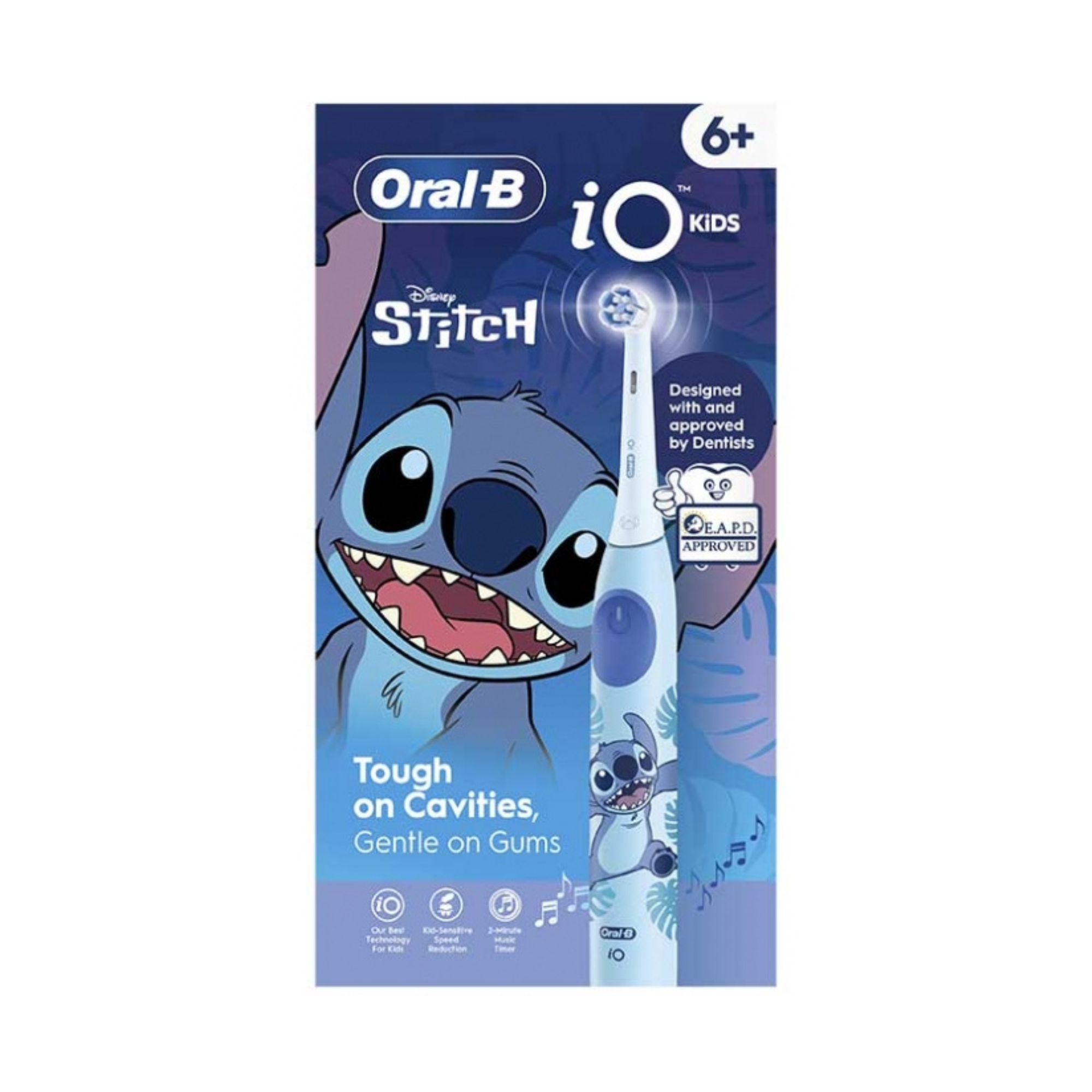 Periuță de dinți electrică Oral-B IO Kids Stitch, reîncărcabilă, 3 moduri de periaj, un capat de periaj, 6 ani +